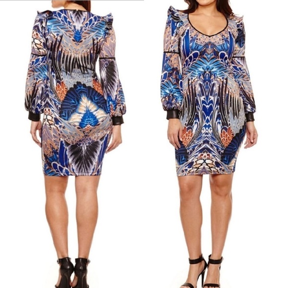 Bisou Bisou Dresses & Skirts - BISOU BISOU | Feathered Print Dress
